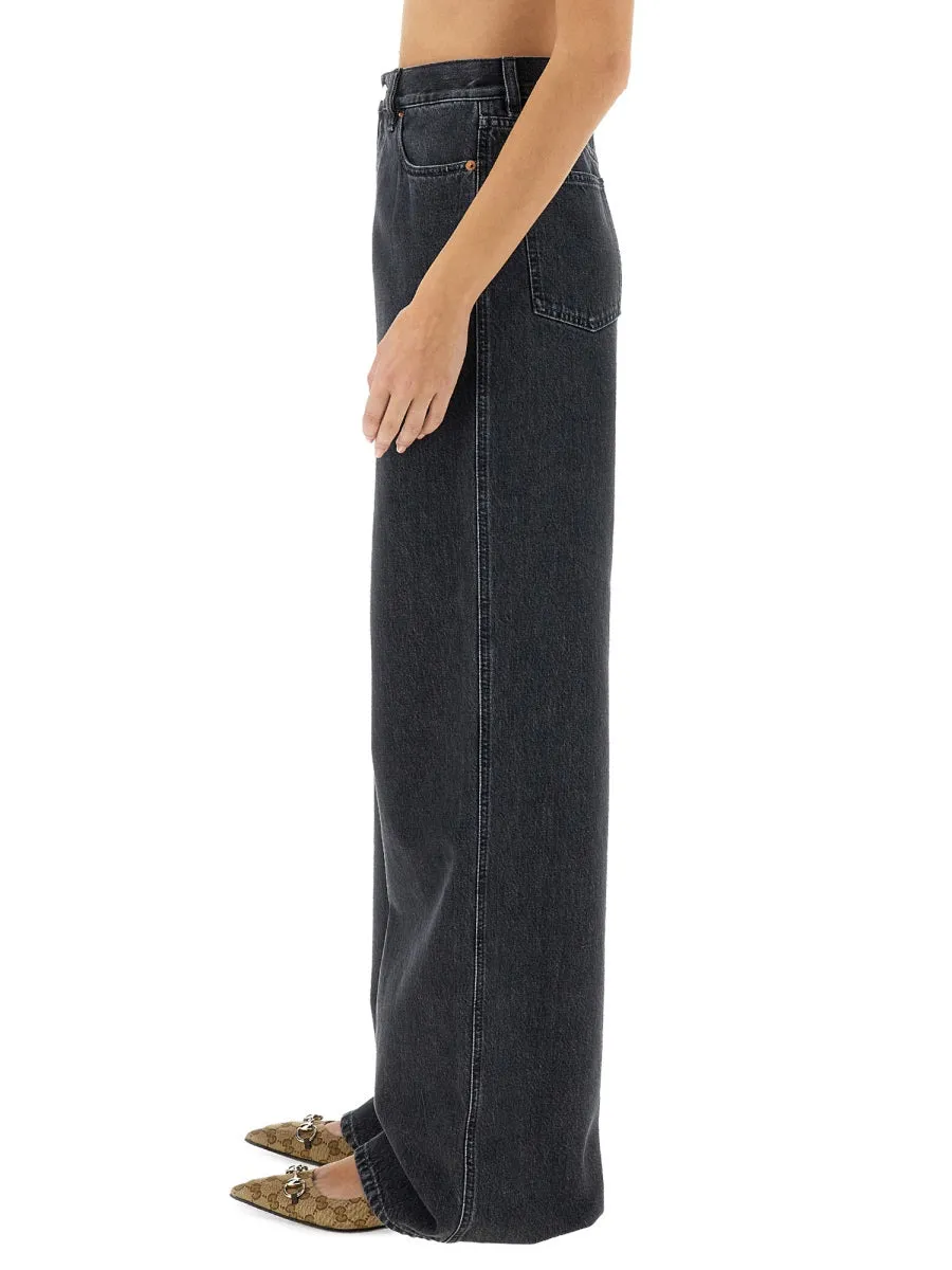 Wide-Leg Denim Pants Charcoal sold by Lord & Taylor product image thumbnail 4