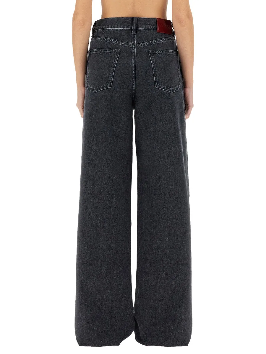 Wide-Leg Denim Pants Charcoal sold by Lord & Taylor product image thumbnail 2