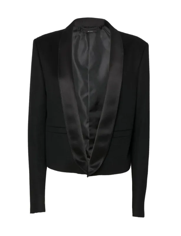 Blazer Shawl Collar Black Wool-Cashmere made by Tom Ford