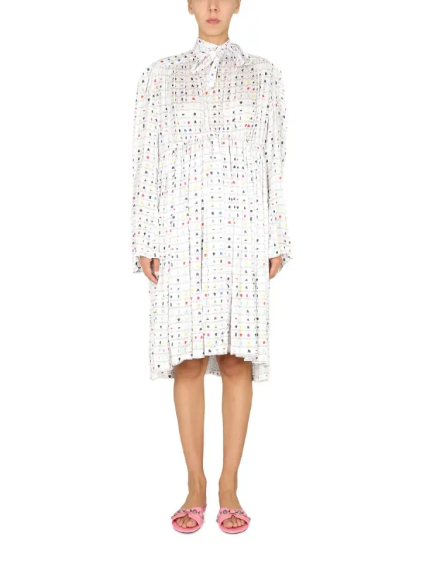 Dress Paper Crush Floral White made by Balenciaga