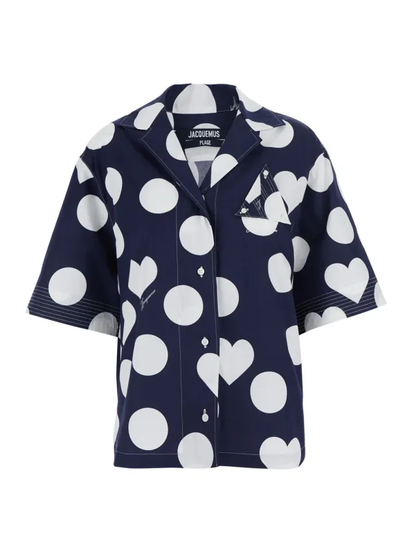 Shirt in Blue Cotton made by Jacquemus