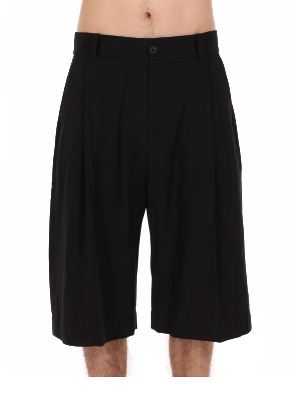 Shorts Black Cotton-Linen made by Studio Nicholson