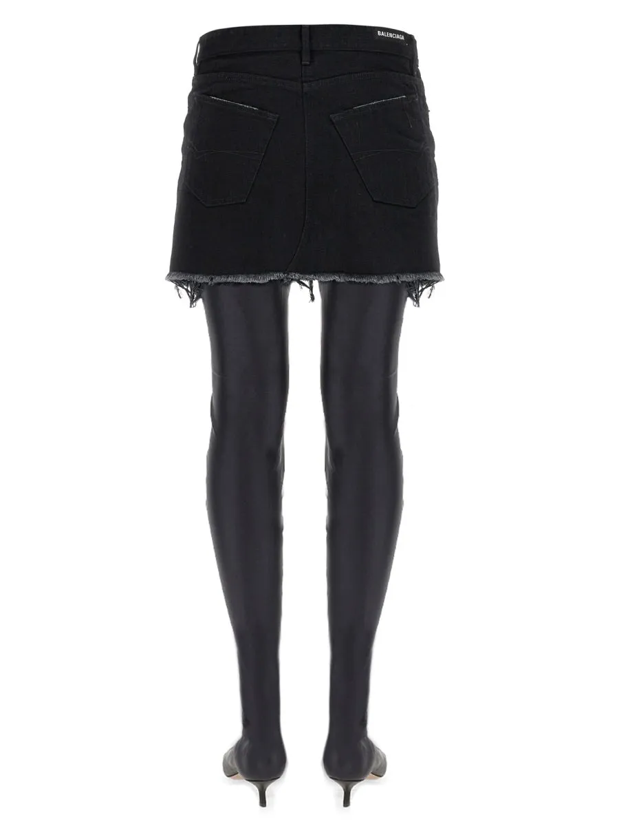 Skirt Mini Cut-Up Black Denim sold by Lord & Taylor product image thumbnail 3
