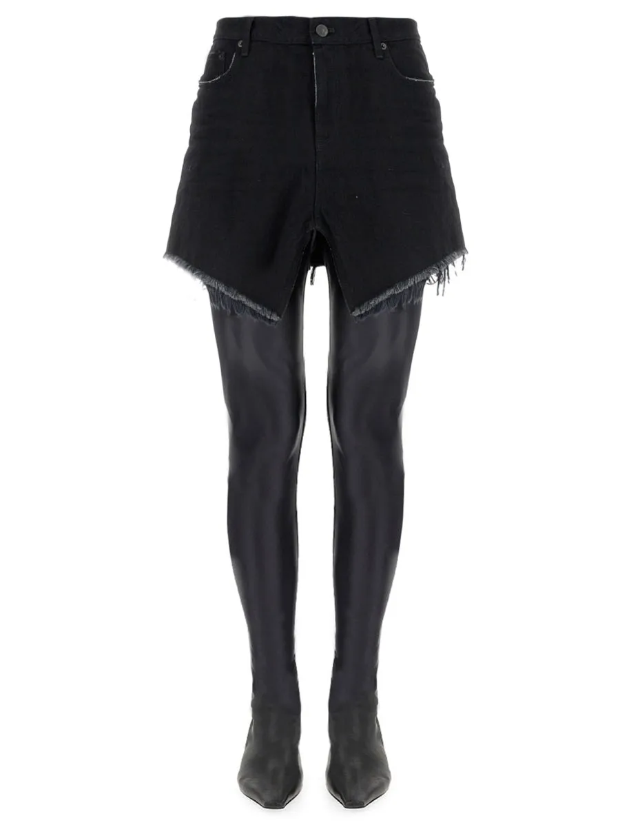 Skirt Mini Cut-Up Black Denim sold by Lord & Taylor