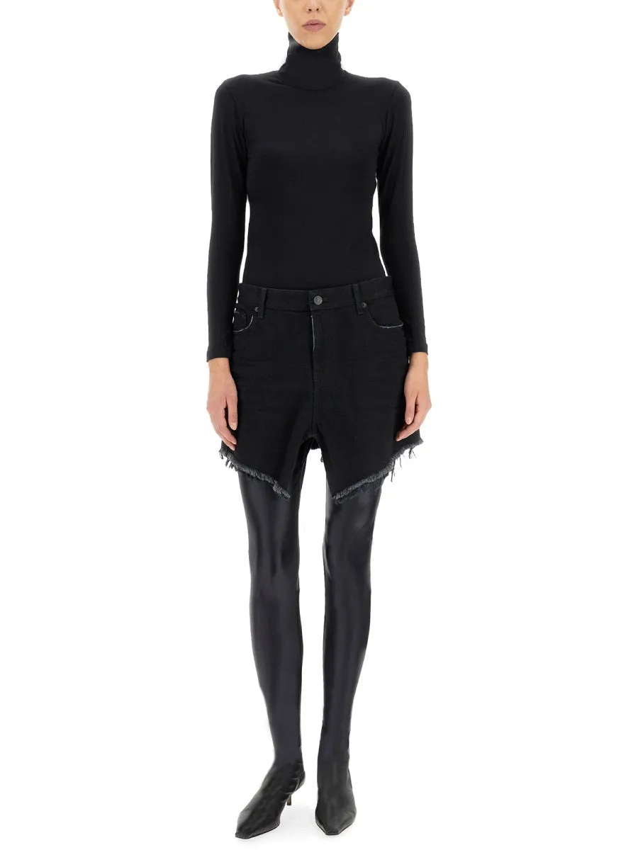 Skirt Mini Cut-Up Black Denim sold by Lord & Taylor product image thumbnail 2