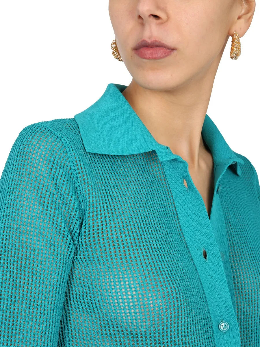 Mesh Cardigan Blue sold by Lord & Taylor product image thumbnail 4