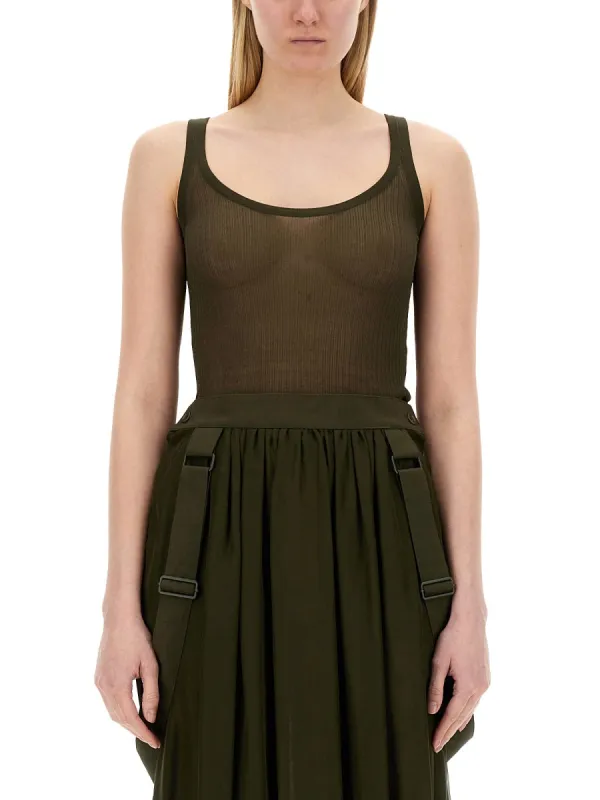 Top Bastia Green Silk made by MaxMara