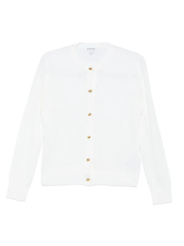 Cardigan White Wool made by Bottega Veneta