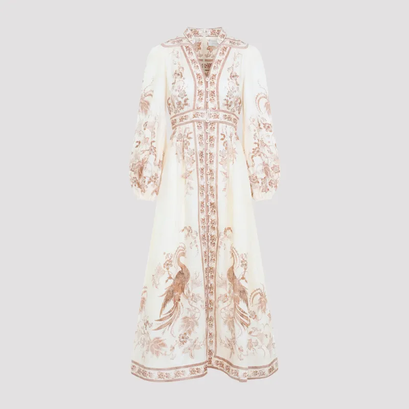 INDRA PLUNGE MIDI DRESS made by Zimmermann