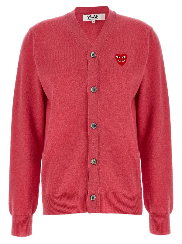 'Double Red Emblem' cardigan made by Comme des Garcons PLAY