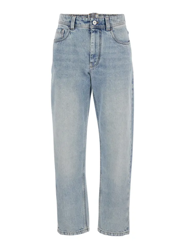 Jeans Light Blue Denim made by Brunello Cucinelli