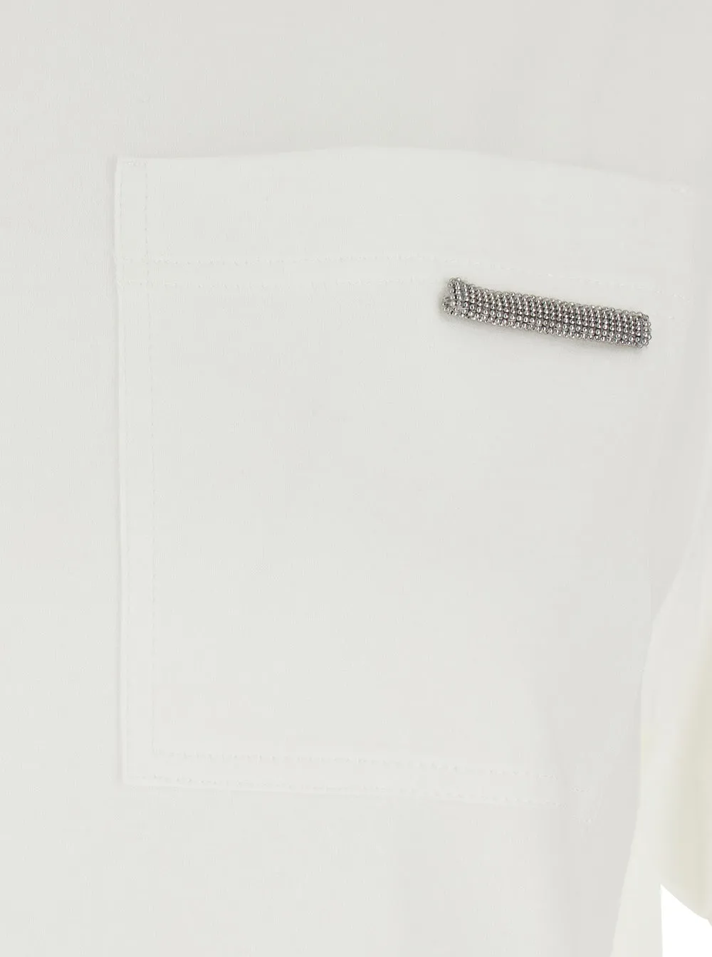 Crew Neck T-Shirt White Cotton sold by Lord & Taylor product image thumbnail 3