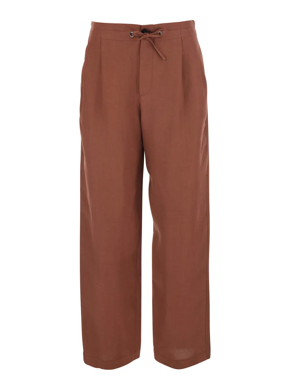 Wide-Leg Trousers Brick Red sold by Lord & Taylor