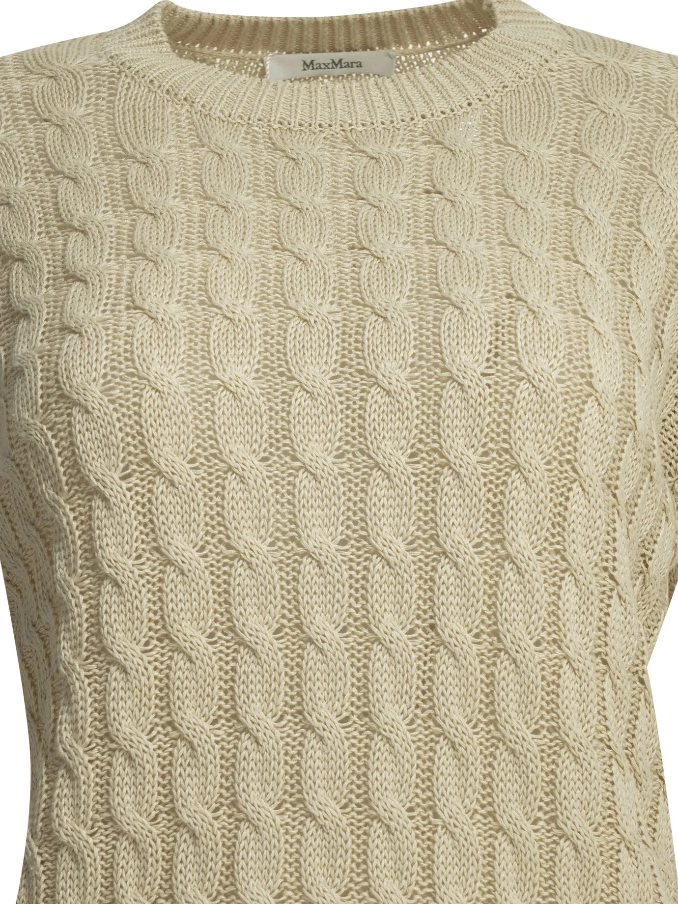BEIGE LINEN CABLE-KNIT SWEATER sold by Lord & Taylor product image thumbnail 3