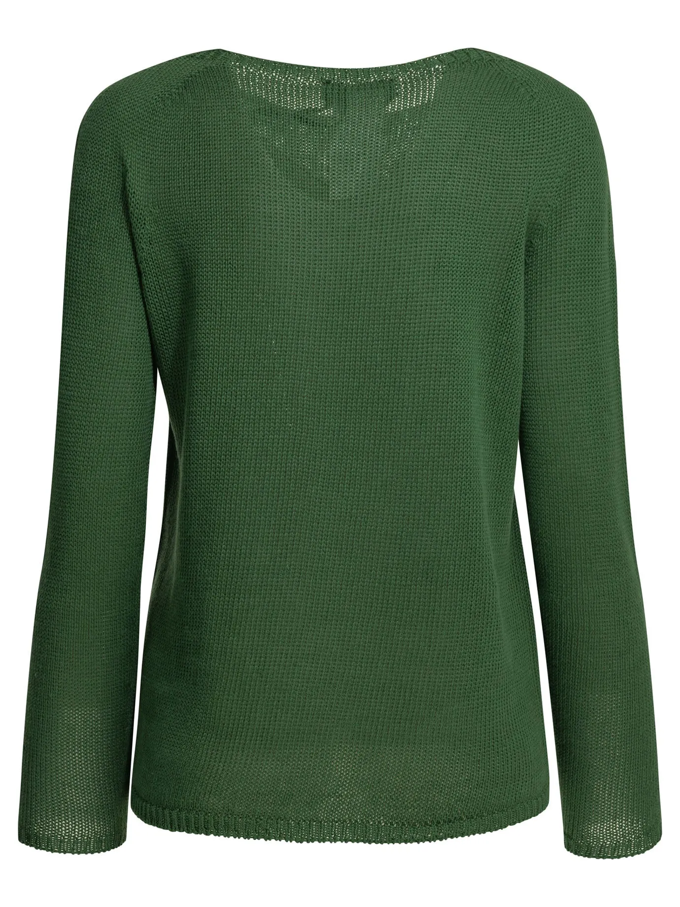 GREEN LINEN ROUND NECK SWEATER sold by Lord & Taylor product image thumbnail 2
