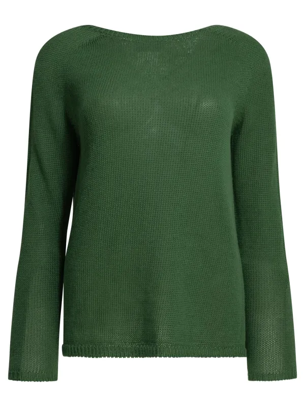 GREEN LINEN ROUND NECK SWEATER made by Lord & Taylor