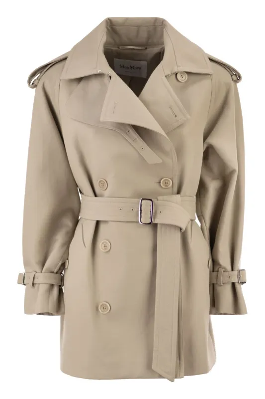 DOVE GREY COTTON CACIO TRENCH COAT made by MaxMara