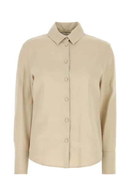 SAND LINEN BLEND BADESSE SHIRT made by MaxMara