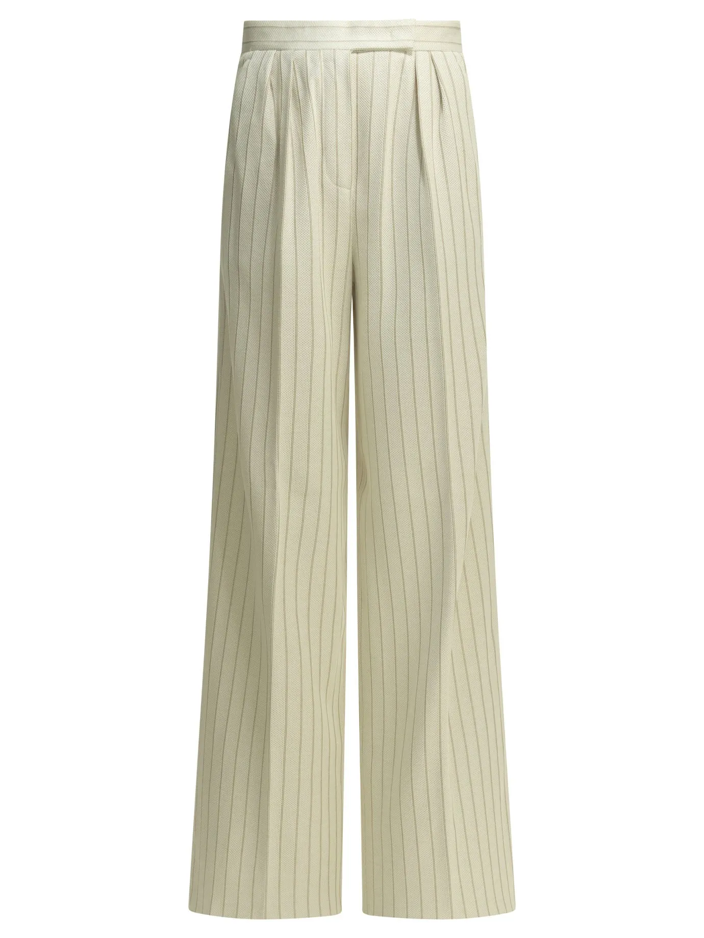 WHITE COTTON TAILORED PINSTRIPE PANTS sold by Lord & Taylor