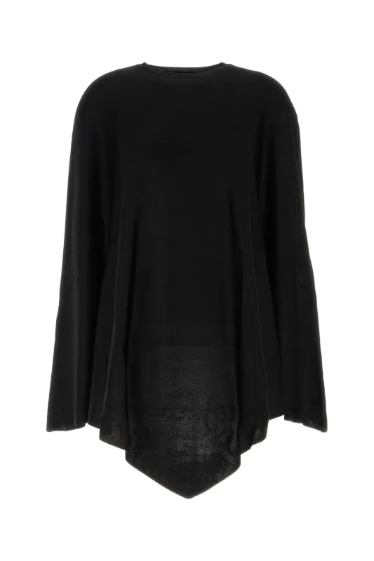 BLACK STRETCH VISCOSE BLEND CAPE made by Balenciaga