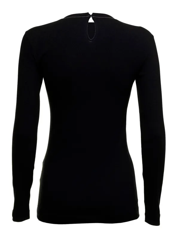 Long Sleeve T-shirt Black made by Brunello Cucinelli