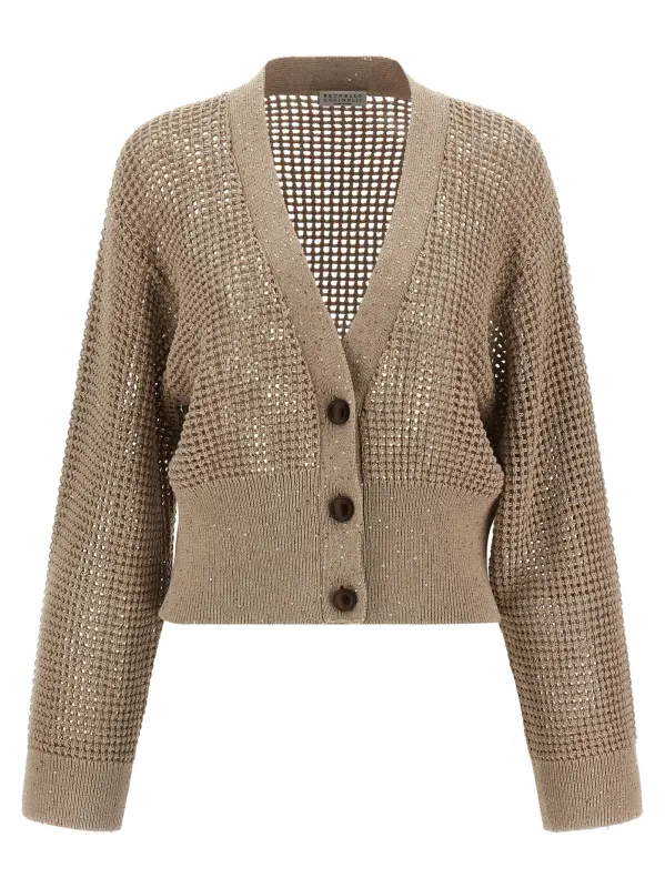Cadrigan sequin mesh made by Brunello Cucinelli