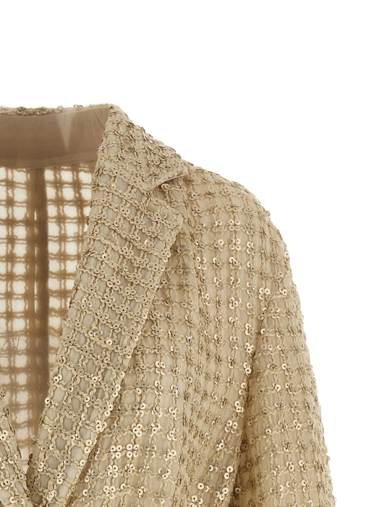 'Dazzling Net Embroidery' organza blazer sold by Lord & Taylor product image thumbnail 3