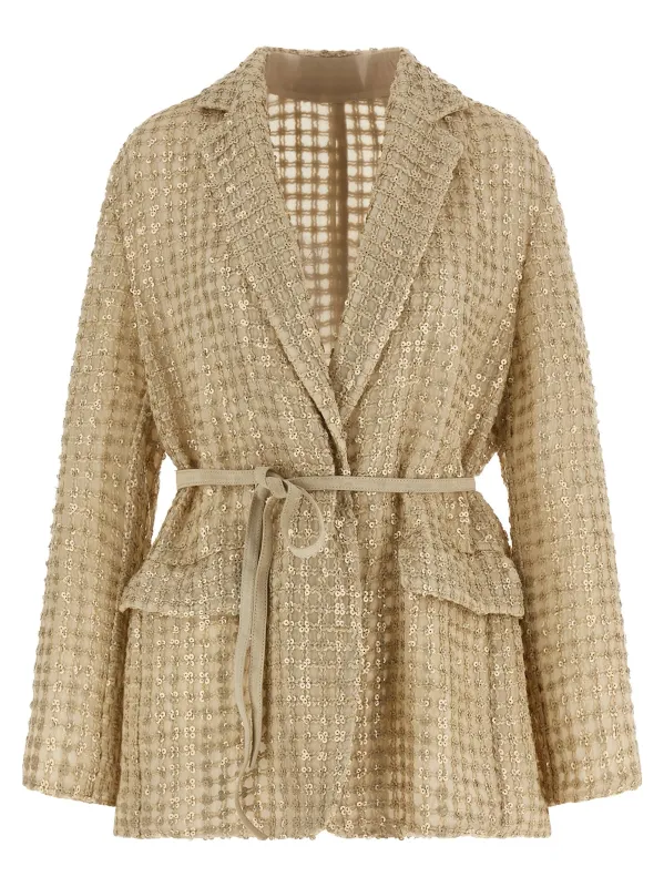 'Dazzling Net Embroidery' organza blazer made by Brunello Cucinelli