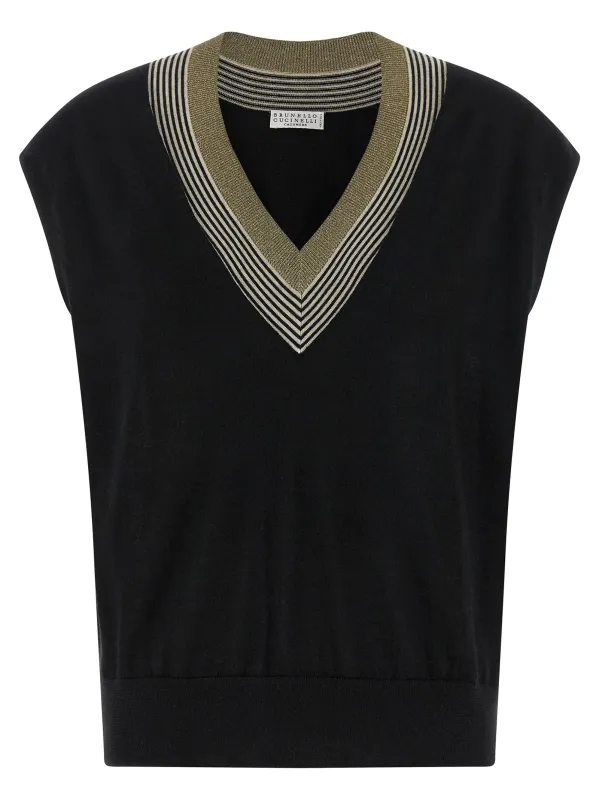 'Sparkling Neckline' vest made by Brunello Cucinelli