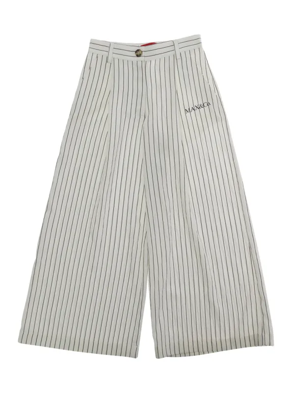 Elastic-Waist Straight Pants White made by Max & Co.