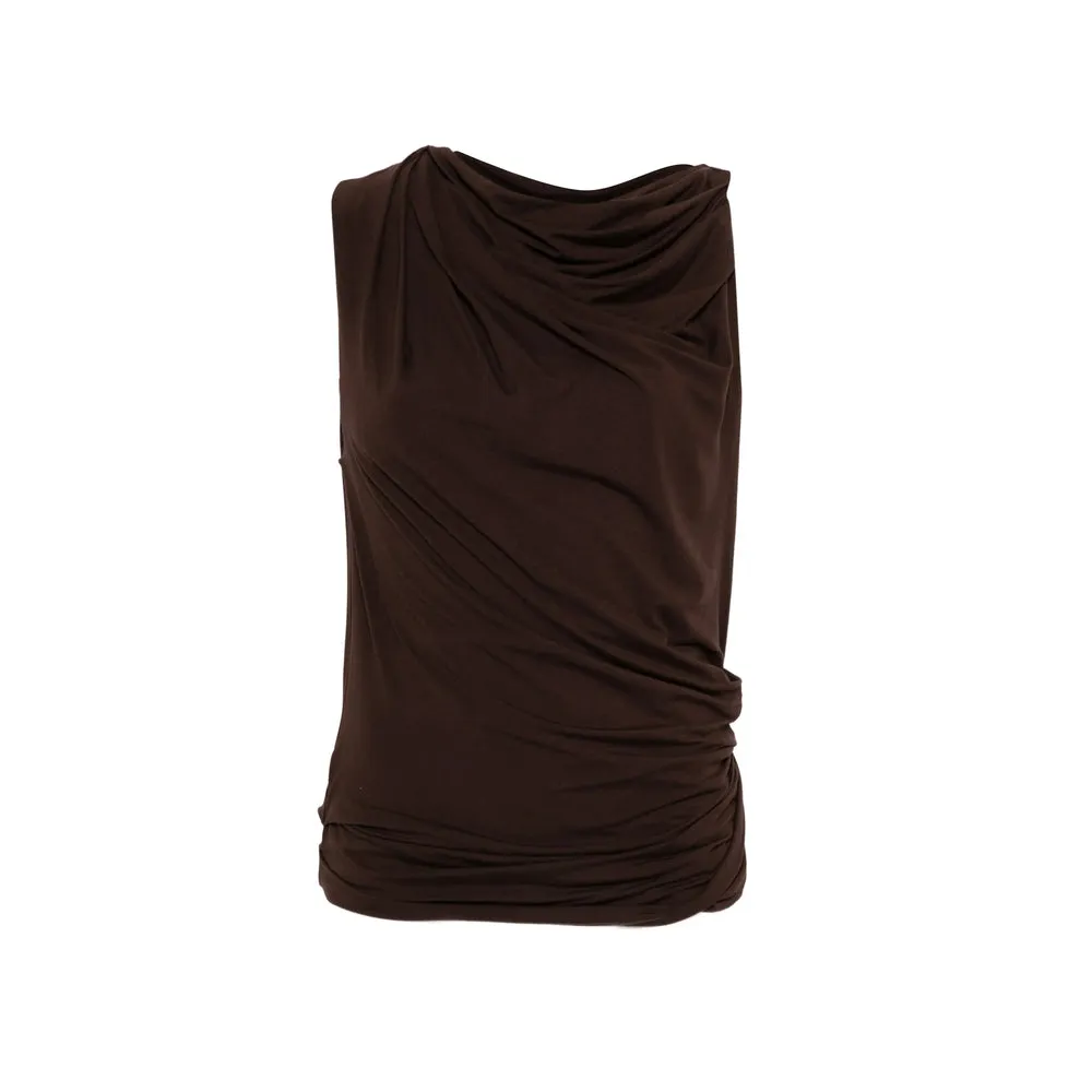 Top with Draped Detail Brown sold by Lord & Taylor