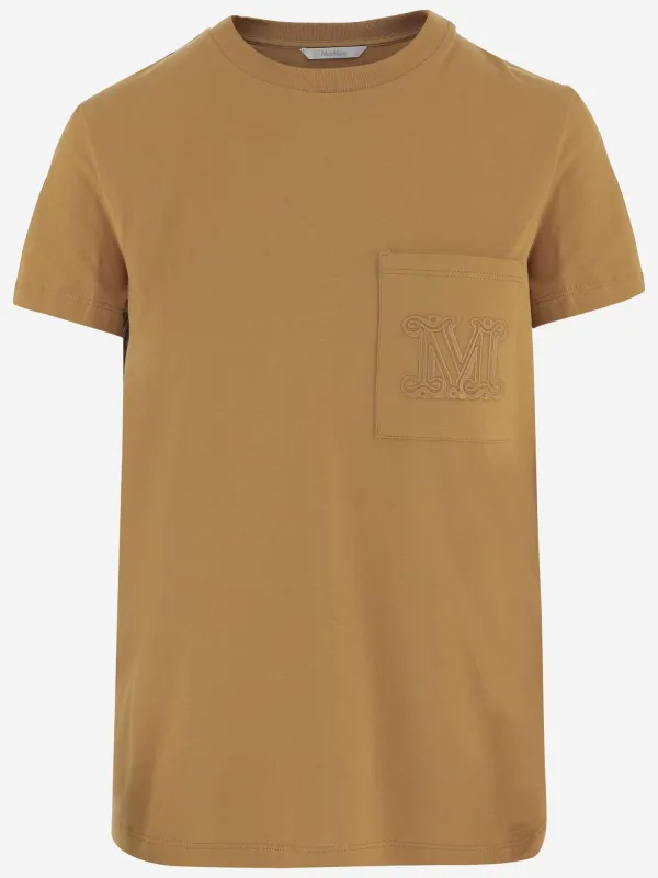Cotton T-Shirt Light Brown made by MaxMara