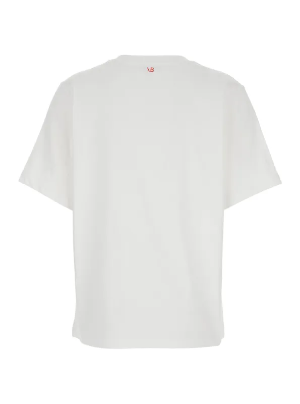 T-shirt Round Neck White Cotton made by Victoria Beckham