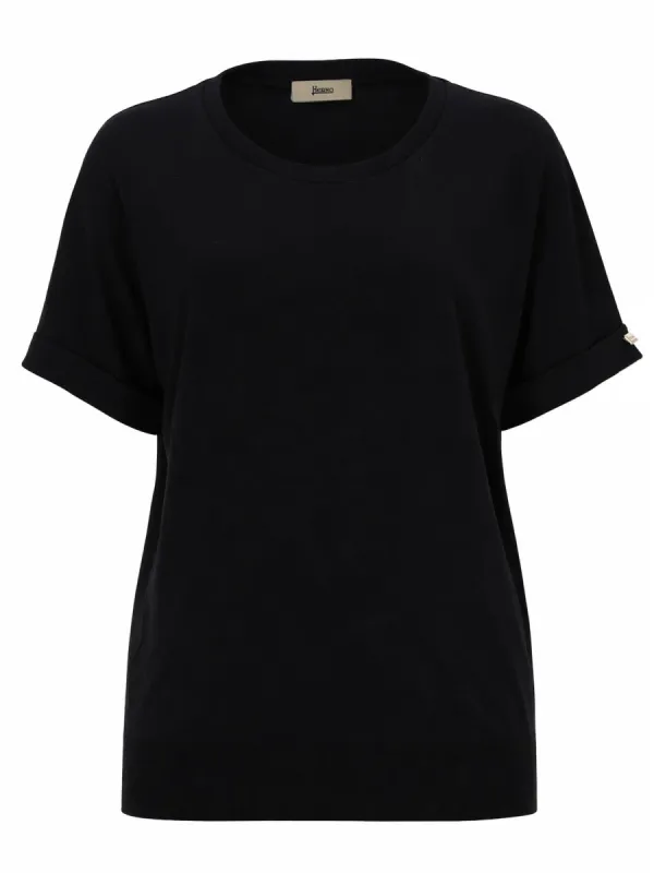 T-shirt Cotton Blend Black made by Herno