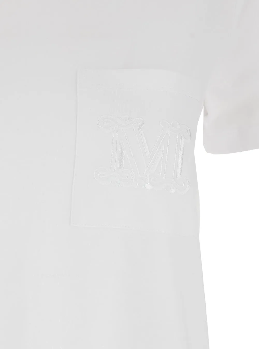 White Crewneck T-Shirt with Logo Embroidery sold by Lord & Taylor product image thumbnail 3