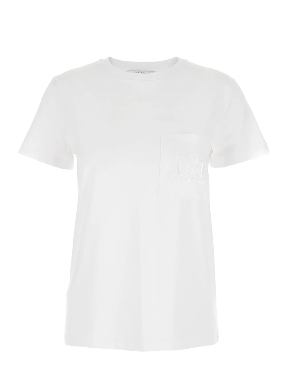 White Crewneck T-Shirt with Logo Embroidery sold by Lord & Taylor