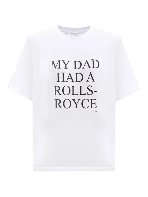 Printed T-Shirt in White made by Victoria Beckham