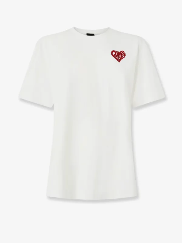 Cotton T-Shirt with Logo made by Pinko