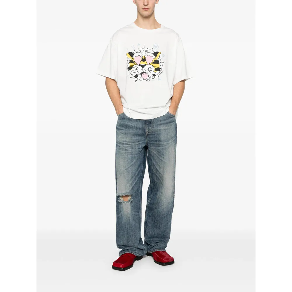 White Tiger Print Crew Neck T-Shirt sold by Lord & Taylor product image thumbnail 5