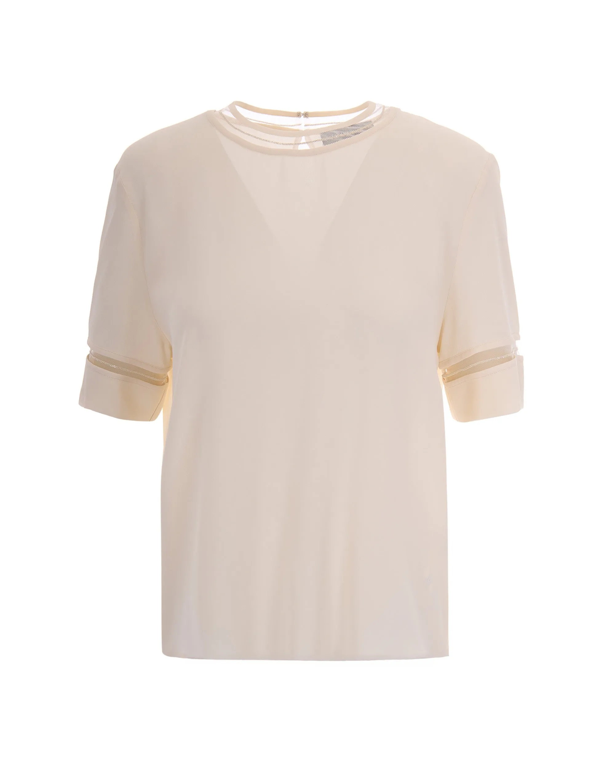 Blouse Crepe de Chine Silk-Blend Butter sold by Lord & Taylor