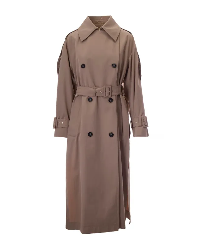 Trench Coat Twill Water-Repellent Beige made by Sportmax