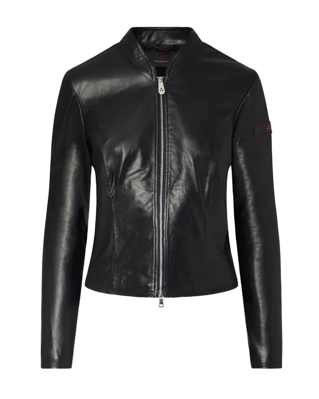 Leather Jacket Black made by Peuterey