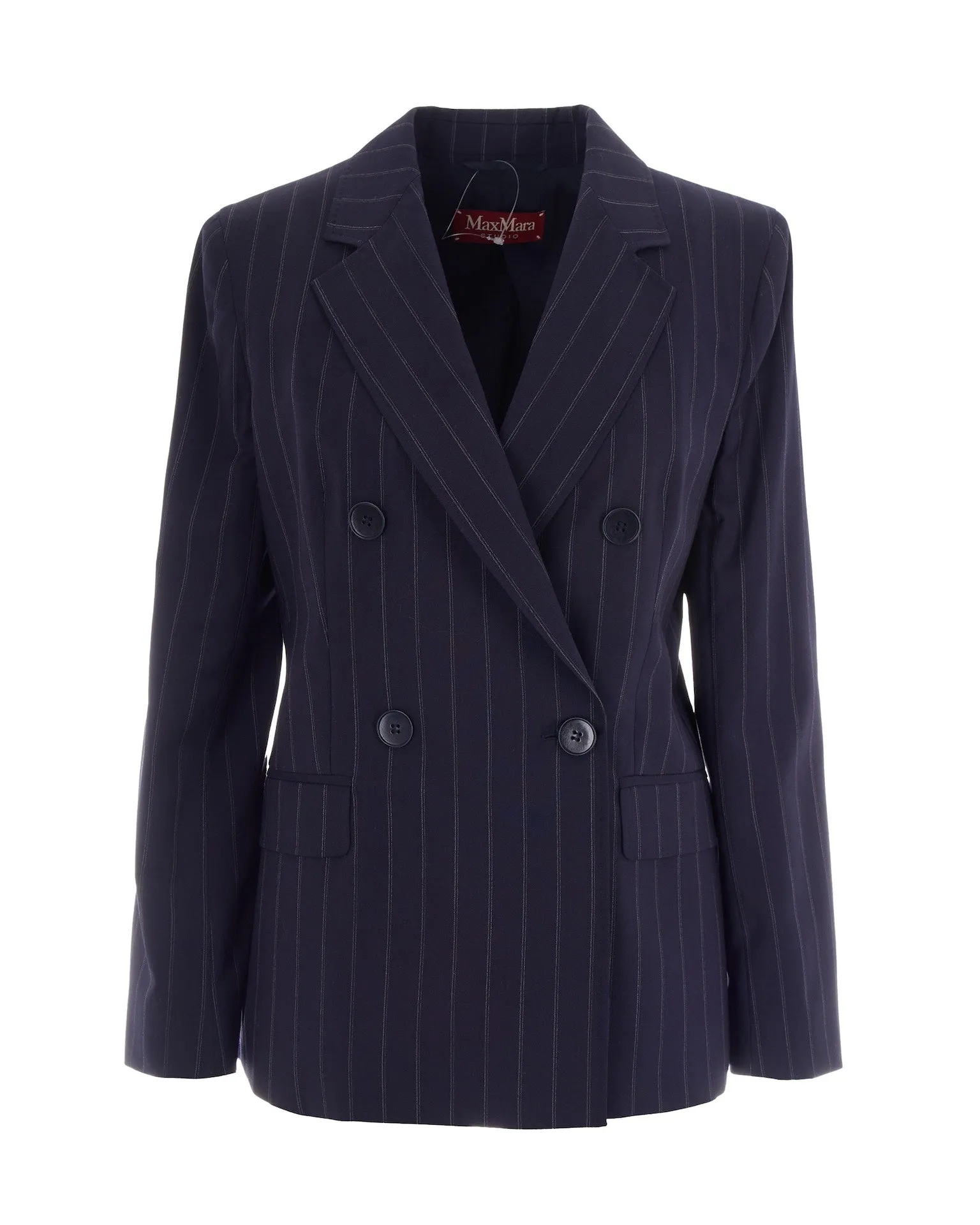 Double-Breasted Pinstripe Blazer Blue sold by Lord & Taylor