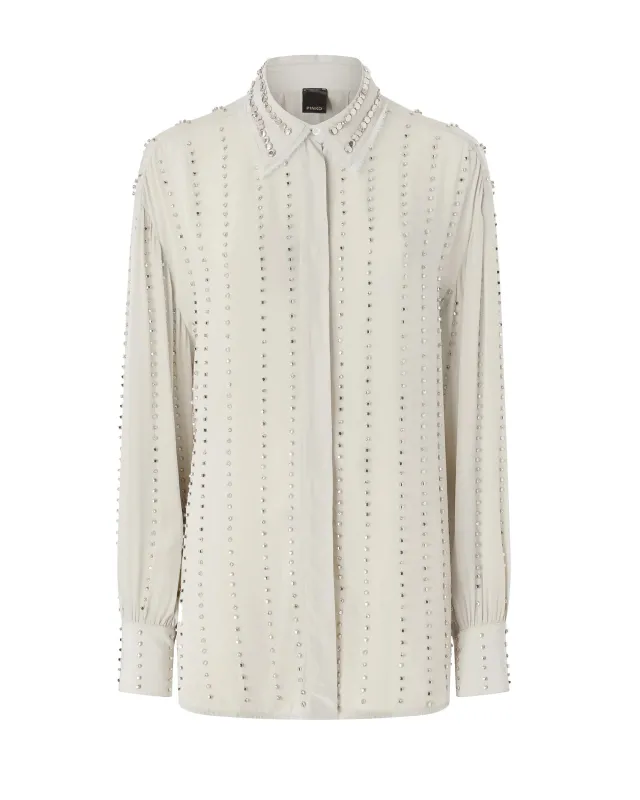 Long Viscose Shirt Dove Grey made by Pinko