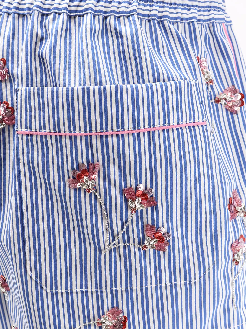 Cotton Shorts Crystal Flower Print Blue sold by Lord & Taylor product image thumbnail 3