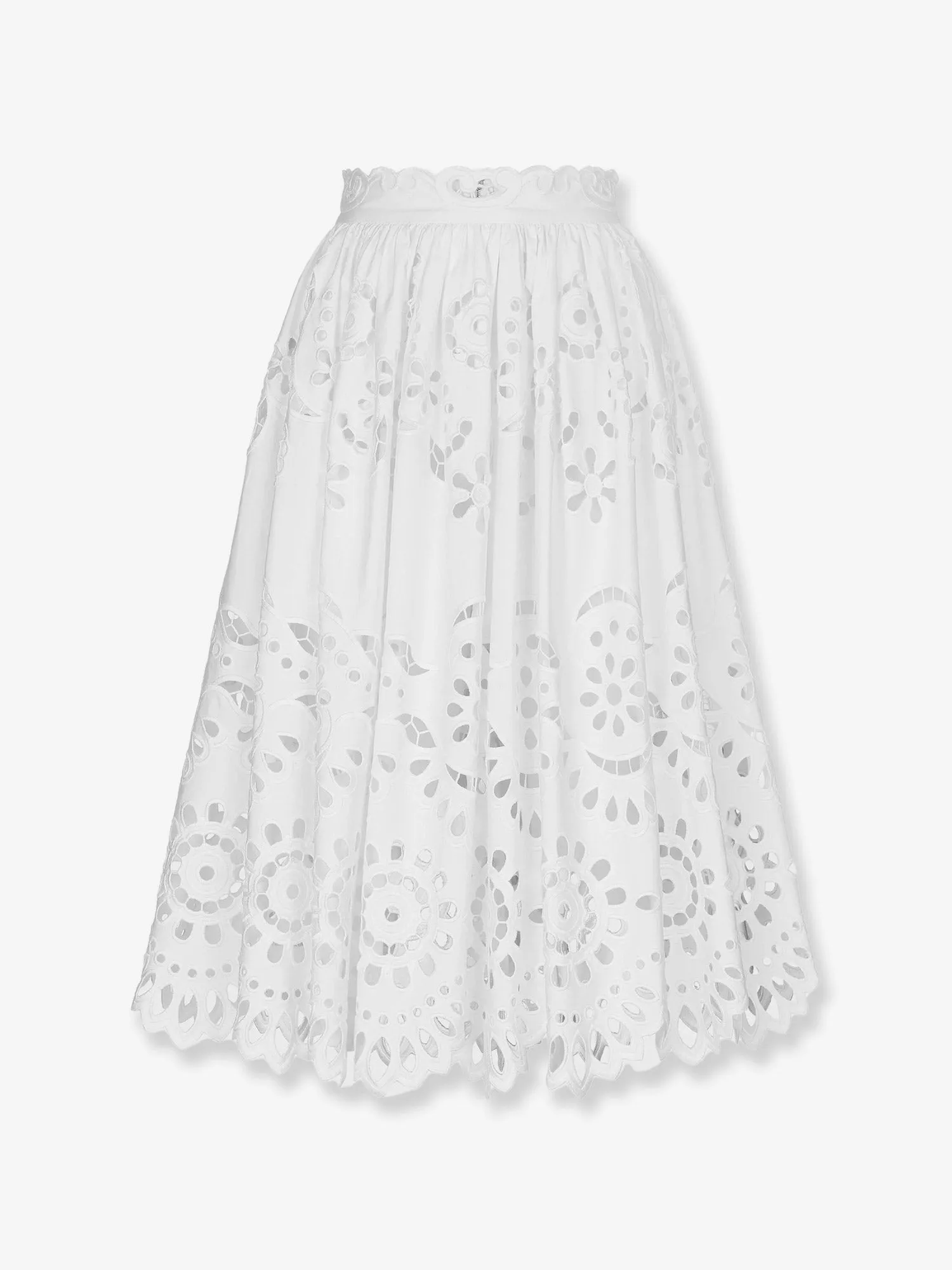 Midi Skirt Cut-Out Cotton White sold by Lord & Taylor