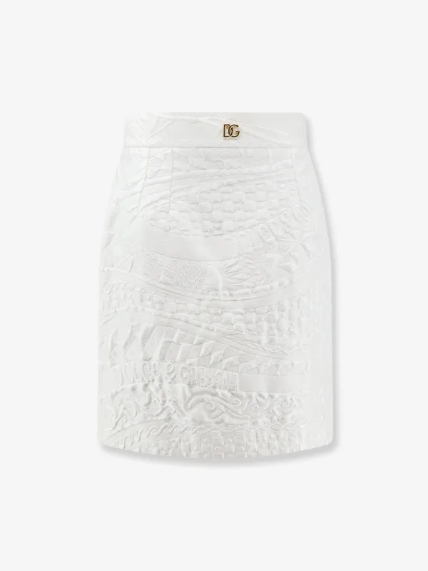Skirt Brocade White made by Dolce & Gabanna