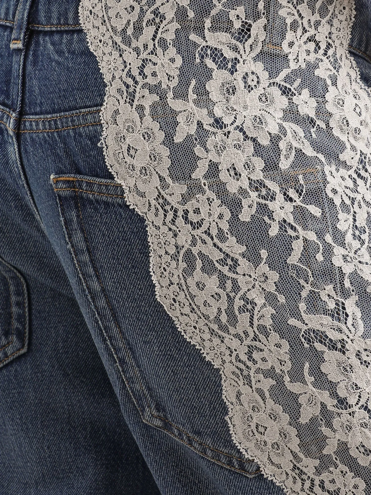 Denim Jeans with Lace Trim - Blue sold by Lord & Taylor product image thumbnail 3