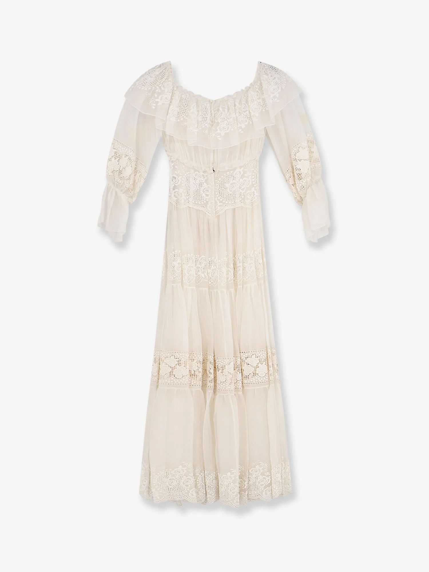 Silk-Blend Dress White with Floral Embroidery sold by Lord & Taylor product image thumbnail 2