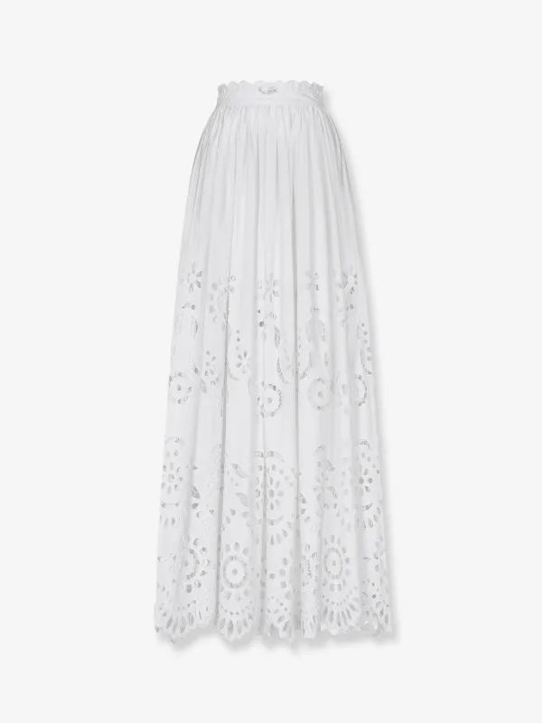 Skirt Cotton Poplin White made by Dolce & Gabanna